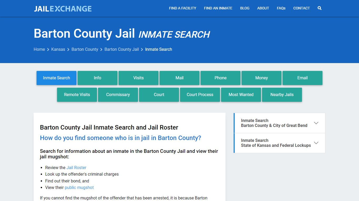Inmate Search: Roster & Mugshots - Barton County Jail, KS - Jail Exchange